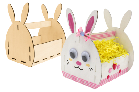 panier lapin paque - Paniers en bois – 10doigts.fr