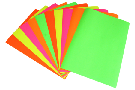 Papier affiche couleurs fluos assorties - Papier affiche – 10doigts.fr