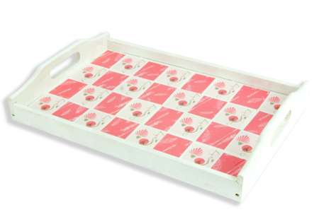 papier decopatch flamand rose - Plateaux en bois – 10doigts.fr