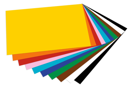 Papier fin coloré 130gr/m²  - 50 x 70 cm - 10 feuilles - Papiers Grands Formats – 10doigts.fr