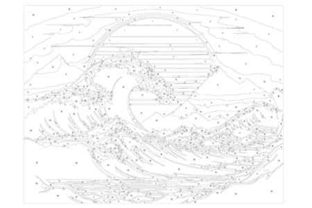 Peinture au numéro "Vagues"  - Peinture aux numéros – 10doigts.fr