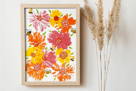 peinture avec sac plastique facile fleurs - Activités manuelles Printemps – 10doigts.fr