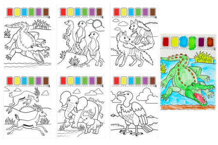 peinture crocodile - Peinture aquarelle – 10doigts.fr