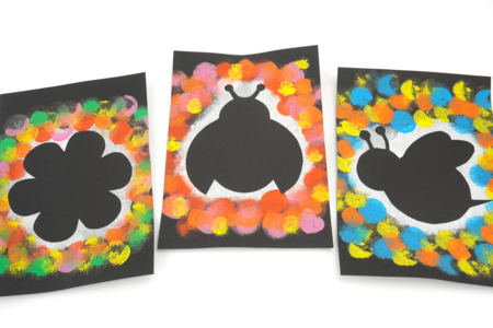 peinture facile enfant bricolage silhouette printemps - Activités manuelles moins de 3 ans – 10doigts.fr