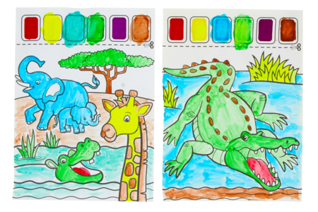 peinture numéro de la savane - Peinture aquarelle – 10doigts.fr