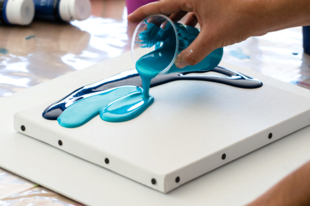 peinture pouring chassis - Peinture acrylique fluide (pouring) – 10doigts.fr