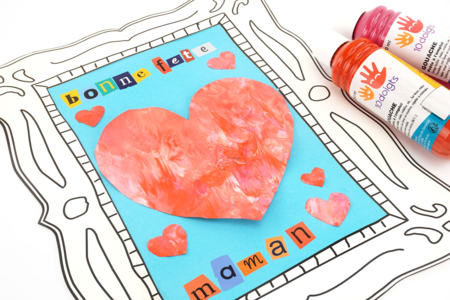 peinture propre coeur - Activités manuelles fête des mères – 10doigts.fr