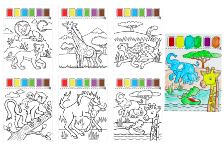 peinture savane - Peinture aquarelle – 10doigts.fr