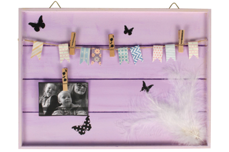 Pêle-mêle en bois à suspendre - Cadres photos en bois – 10doigts.fr