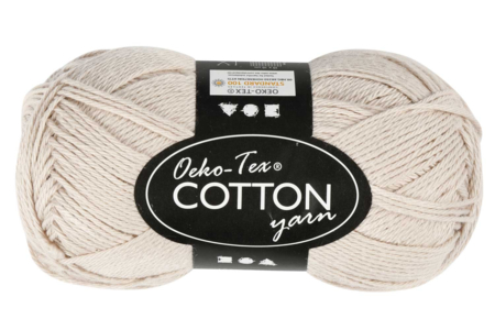 Pelote extra qualité 100% coton  - Sable - Fils à tricoter – 10doigts.fr