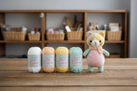 Pelotes mini Caline - 6 couleurs pastel - Fils à tricoter – 10doigts.fr