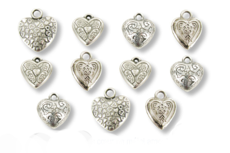 pendentif coeur métal - Perles Métallisées, Irisées – 10doigts.fr