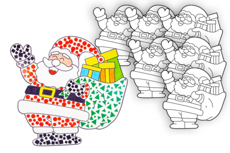 père noel à colorier - Supports de Noël à décorer – 10doigts.fr