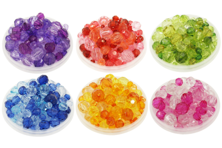 perles à facettes en acrylique méga assortiment - Perles Acrylique – 10doigts.fr