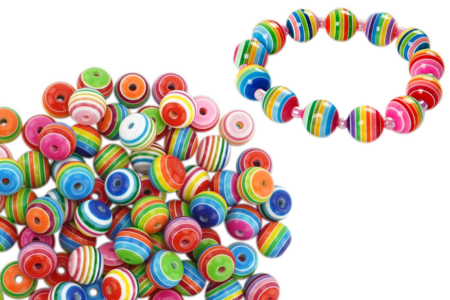 perles rondes bayadère - Perles Acrylique – 10doigts.fr