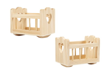 petit Berceau en bois miniature - Univers Miniature : maison de poupée et miniatures – 10doigts.fr