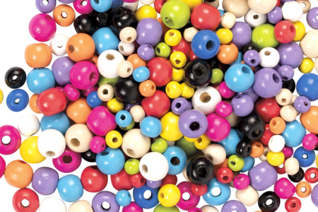 petites perles en bois vernis - Perles Bois – 10doigts.fr
