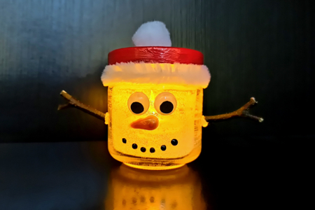 photophore bonhomme de neige activité noel - Activités manuelles lumières – 10doigts.fr