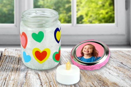 photophore coeur cadeau fête des mères - Activités manuelles fête des mères – 10doigts.fr