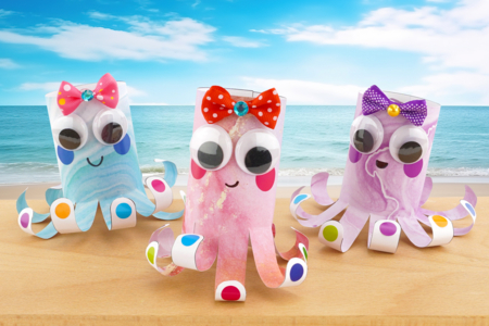 pieuvre en papier DIY - Activités manuelles océan : plongez dans un univers créatif et sensoriel – 10doigts.fr