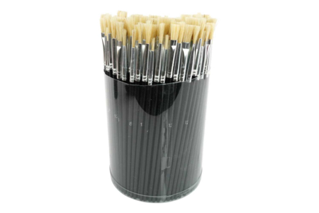 Pinceaux en poils de soie de porc - Tube de 144 pinceaux - Pinceaux brosses – 10doigts.fr