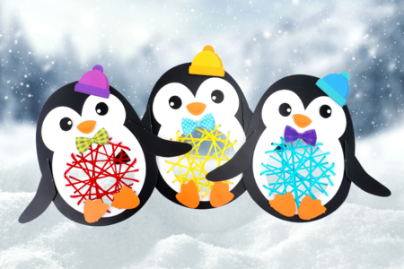 Pinguins à tisser  - Kits Mercerie – 10doigts.fr