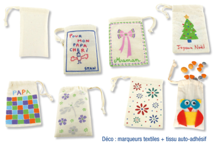 Pochette en coton pour mobile - Pochoirs adhésifs – 10doigts.fr