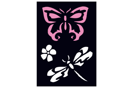 pochoir papillon libellule - Pochoirs adhésifs – 10doigts.fr