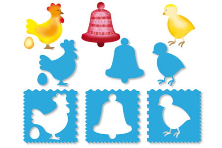 Pochoirs 10 DOIGTS 3 en 1 : PÂQUES - Pochoirs fêtes – 10doigts.fr
