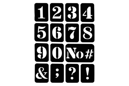Pochoirs Adhésifs Chiffres et symboles - Pochoirs adhésifs – 10doigts.fr