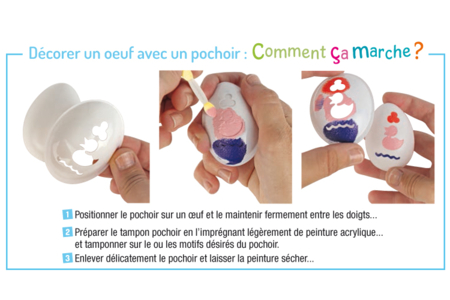 Pochoirs pour oeuf pas à pas - Accessoires décoratifs de Pâques – 10doigts.fr