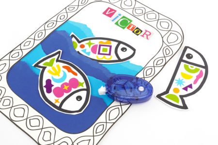 poisson gommettes DIY enfants - Activités manuelles océan – 10doigts.fr