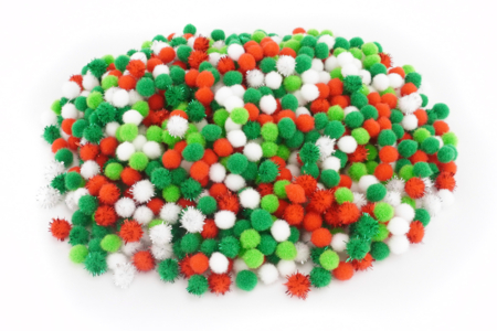 pompons couleurs Noël - Pompons pour bricolage créatif – 10doigts.fr