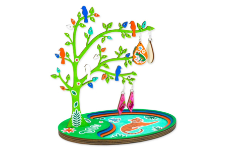 porte bijoux arbre en bois - Boîtes et supports à bijoux – 10doigts.fr