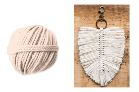 porte-clé macramé - Corde naturelle – 10doigts.fr