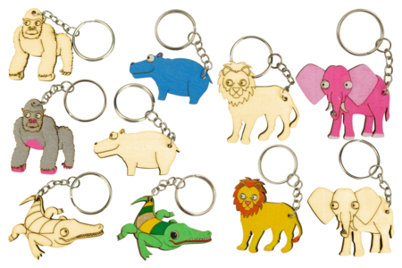 porte clés animaux sauvages en bois - Porte-clés – 10doigts.fr
