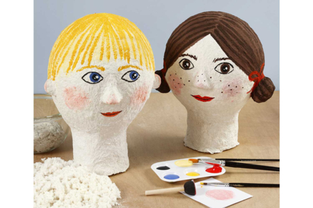 portrait en papier mâché - Papier mâché - Pâtes auto-durcissantes – 10doigts.fr