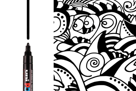 posca noir trait moyen - Marqueurs POSCA – 10doigts.fr