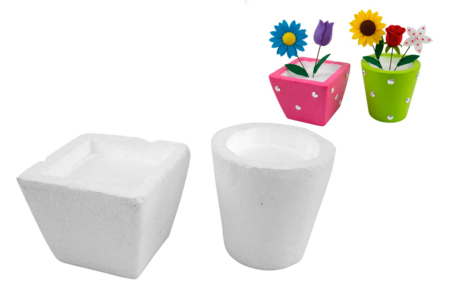 pot fleurs polystyrene - Formes à décorer - Polystyrène – 10doigts.fr