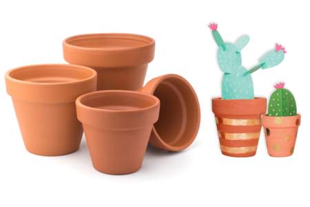 Lot De 4 Pots En Terre Cuite Marron Loisirs Creatifs La Foir Fouille