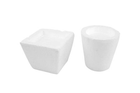Pots de fleur en polystyrène - Set de 2 - Formes à décorer - Polystyrène – 10doigts.fr