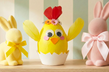 poussin DIY pâques fleurs - Activités manuelles DIY Pâques – 10doigts.fr