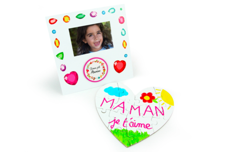 puzzle coeur et enveloppe - Puzzles à colorier – 10doigts.fr