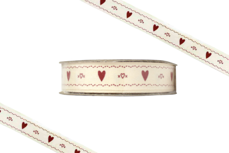 Ruban coeurs - 2 mètres - Rubans et biais – 10doigts.fr