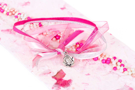 ruban organza rose sur bracelet - Rubans et biais – 10doigts.fr