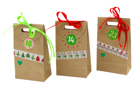 sac calendrier de l'avent kraft - Gommettes Alphabet, messages – 10doigts.fr