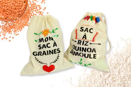 sacs à graines et céréales - Coton, lin - Textiles – 10doigts.fr