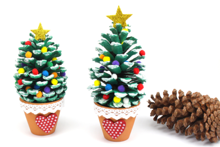 sapin noël pomme de pin activité enfant - Activités manuelles tables de fêtes – 10doigts.fr
