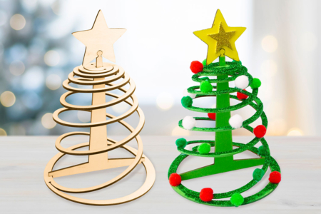 Sapin spirale en bois à monter - Objets en bois Noël – 10doigts.fr