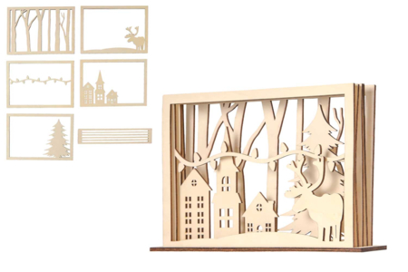 Scène de Noël à monter, Village en 3D - Crèches et villages de Noël à fabriquer – 10doigts.fr